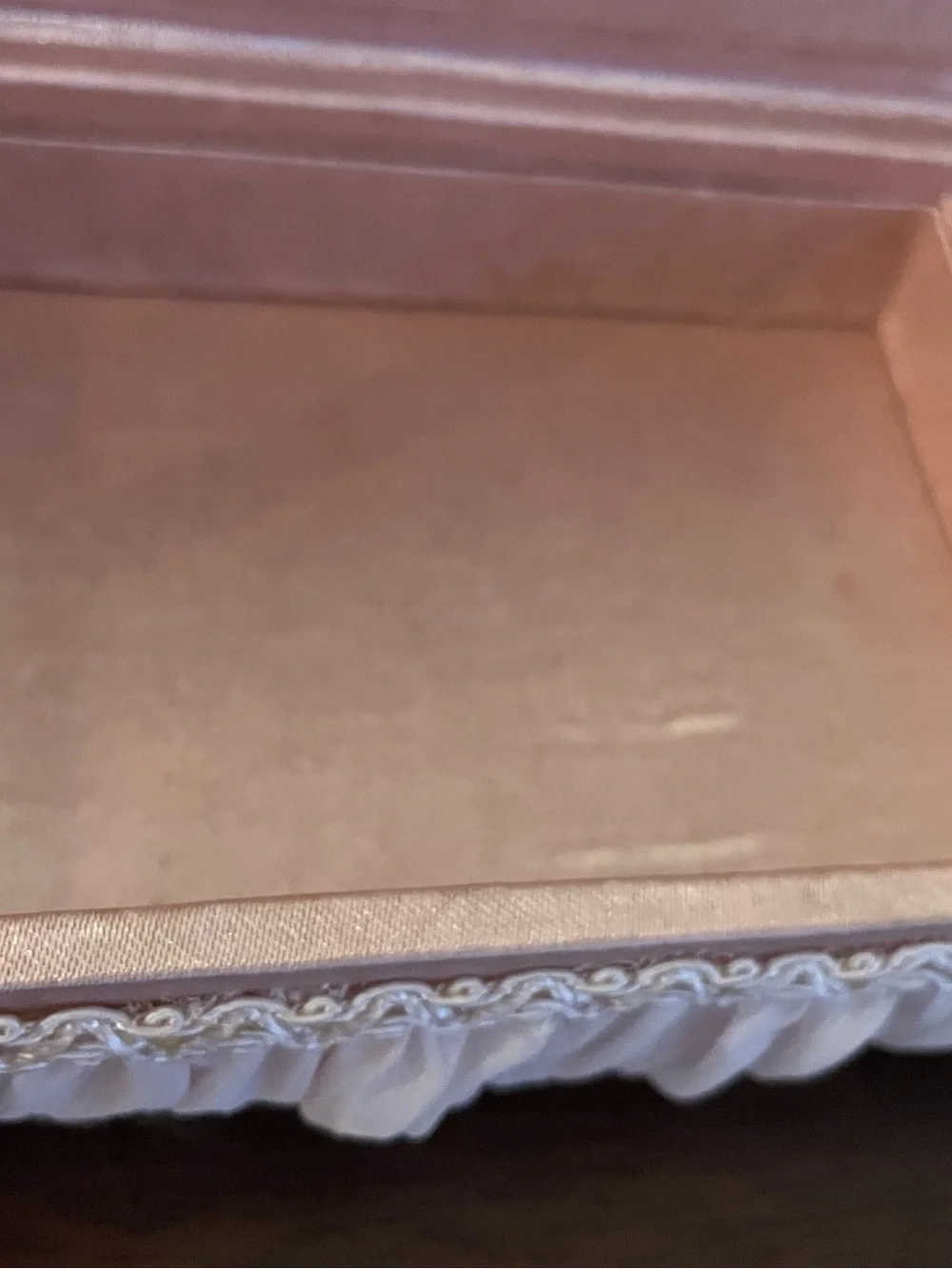 Pink Damask Mini Chaise Jewelry Box with Bow Accent